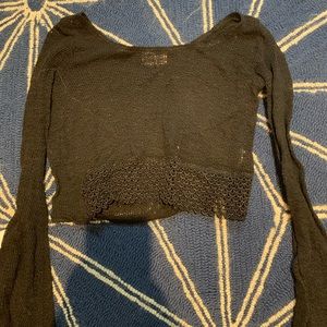 Black flowy crop top